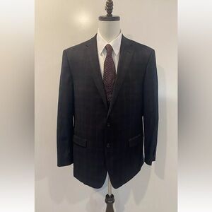 Austin Reed Plaid‎ 2-Button Double Vent Blazer Jacket Sport Coat Mens 46L